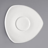 Bauscher by BauscherHepp 717009 Options 4 1/8" Bright White Triangular Porcelain Saucer - 36/Case