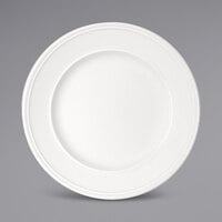 Bauscher by BauscherHepp 281831 Come4Table 12 3/16" Bright White Round Porcelain Plate with Wide Rim - 12/Case