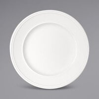 Bauscher by BauscherHepp 281823 Come4Table 8 11/16" Bright White Round Porcelain Plate with Wide Rim - 24/Case