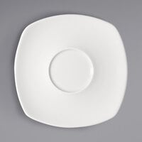 Bauscher by BauscherHepp 717118 Options 5 3/8" x 5 3/8" Bright White Square Porcelain Saucer - 36/Case