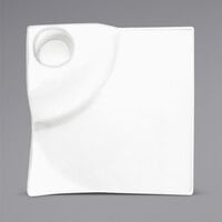 International Tableware EL-1000 Elite 10" Bright White Square Porcelain Plate with 2.5 oz. Well - 6/Case