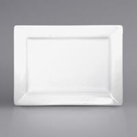 International Tableware EL-22 Elite 8" x 5 7/8" Bright White Rectangular Porcelain Platter - 36/Case