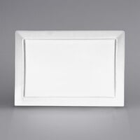 International Tableware EL-26 Elite 12" x 7 7/8" Bright White Rectangular Porcelain Platter - 6/Case