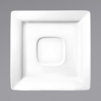 International Tableware EL-2 Elite 5 7/8" Bright White Square Porcelain Saucer   - 36/Case