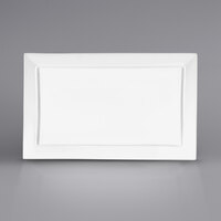 International Tableware EL-27 Elite 11" x 6 3/4" Bright White Rectangular Porcelain Platter - 12/Case