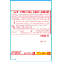 Tec 1673-S/H-RED 48 mm x 68.8 mm White / Red Safe Handling Pre-Printed Equivalent Scale Label Roll - 16/Case