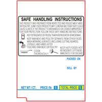 Tec 1673-BLACK-S/H 48 mm x 68.8 mm White / Black Safe Handling Pre-Printed Equivalent Scale Label Roll - 16/Case