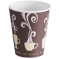 Dart DWTG8ST ThermoGuard 8 oz. Double Wall Insulated Steam Print Paper Hot Cup - 1000/Case