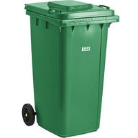 Lavex 64 Gallon Green Wheeled Rectangular Trash Can with Lid