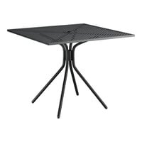Lancaster Table & Seating Harbor Black 36" Square Outdoor Standard Height Table with Modern Legs