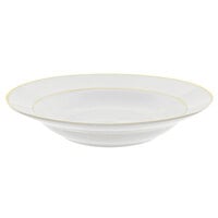 10 Strawberry Street GLD0003 9" 10 oz. Double Line Gold Porcelain Soup Bowl - 24/Case