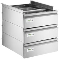 Regency 15" x 20" x 5" Triple-Stacked Drawer Set with Stainless Steel Front