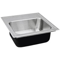 Just Manufacturing SL-ADA-1815-A-355DCR 1 Compartment Stainless Steel ADA Drop-In Sink Bowl with Rear Center Drain - 12" x 12" x 5 1/2"