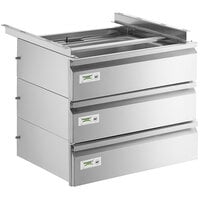 Regency 20" x 15" x 5" Triple-Stacked Drawer Set with Stainless Steel Front