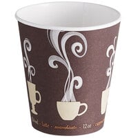 Dart DWTG12ST ThermoGuard 12 oz. Insulated Steam Print Paper Hot Cup - 30/Pack