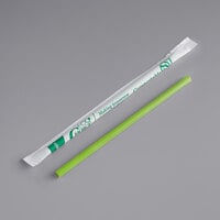 EcoChoice 7 3/4" Green Giant Compostable Wrapped PLA Straw - 300/Pack