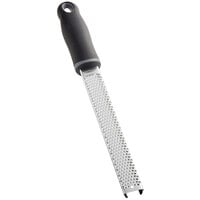 Choice 13" Stainless Steel Handheld Zester with Non-Slip Black Handle