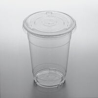 Choice 16 oz. Clear PET Plastic Cup with Flat Lid - 50/Pack