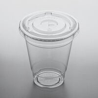 Choice 12 oz. Clear PET Plastic Cold Cup with Flat Lid - 50/Pack