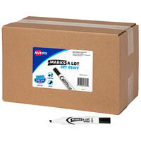 Avery® Marks-A-Lot® 24445 Black Chisel Tip Desk Style Dry Erase Marker - 200/Box