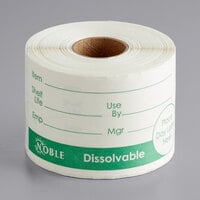 Noble Products 2" x 4" Dissolvable Green Universal Day of the Week Label - 250/Roll