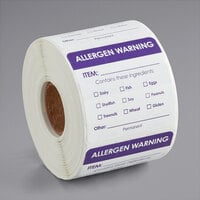 Noble Products 2" x 2" Permanent Big 8 Allergens Label - 500/Roll