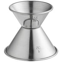 Acopa 0.5 oz. & 1 oz. Stainless Steel Classic Jigger
