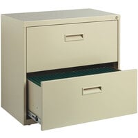 Hirsh Industries 19295 Space Solutions SOHO Putty Two-Drawer Lateral File Cabinet with Arc Pull Handles - 30" x 17 5/8" x 27 3/4"