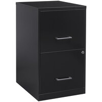 Hirsh Industries 14341 Space Solutions SOHO Black Two-Drawer Vertical File Cabinet - 14 1/4" x 18" x 24 1/2"