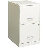 Hirsh Industries 22614 Space Solutions SOHO Pearl White Two-Drawer Vertical File Cabinet - 14 1/4" x 18" x 24 1/2"
