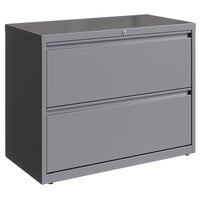 Hirsh Industries 23744 HL10000 Series Arctic Silver Two-Drawer Lateral File Cabinet - 36" x 18 5/8" x 28"