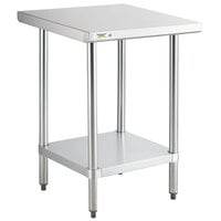 Regency 24" x 24" 18-Gauge 304 Stainless Steel Commercial Work Table with Galvanized Legs and Undershelf