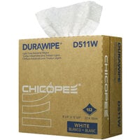 Chicopee D511W Durawipe 9" x 13" White Light-Weight Pop-Up Box Industrial Wiper - 1824/Case