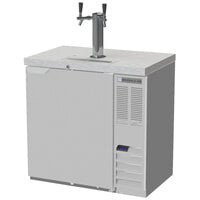 Beverage-Air DD36HC-1-S-ALT Double Tap Kegerator Beer Dispenser with Left Side Compressor - Stainless Steel, 1 (1/2) Keg Capacity