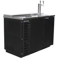 Beverage-Air DD50HC-1-C-B-ALT Double Tap Club Top Kegerator Beer Dispenser with Right Side Compressor - Black, 2 (1/2) Keg Capacity
