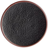 Acopa Heika 10" Black Matte Textured Coupe Stoneware Plate - 12/Case