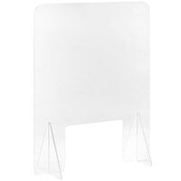 Tablecraft CWACR24-PT 24" x 1/4" x 30" Clear Acrylic Freestanding Countertop Safety Shield with 12" x 8" Window