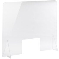 Tablecraft CWACR36-PT 36" x 1/4" x 30" Clear Acrylic Freestanding Countertop Safety Shield with 12" x 8" Window