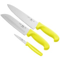 Choice 3-Piece Knife Set with Neon Yellow Handles
