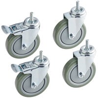 Steelton 5" Poly Casters - 2 with Brakes - 4/Pack