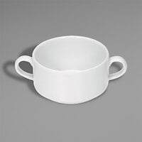 Bauscher by BauscherHepp 462740 Relation Today 13.52 oz. Bright White Round Stackable Porcelain Bouillon Cup with Handles - 24/Case
