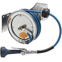 T&S B-7112-08H 15' Open Stainless Steel Hose Reel with B-0108-H High Flow JeTSpray Spray Valve