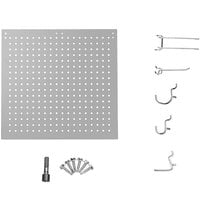 National Public Seating PEG24-9 Grey Peg Boards and 50 Hooks for 24" HDT9 and SLT9 Tables