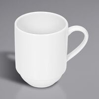 Bauscher by BauscherHepp 465635 Relation Today 11.8 oz. Bright White Stackable Mug with Handle - 24/Case