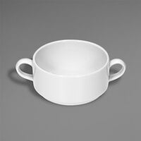 Bauscher by BauscherHepp 462726 Relation Today 8.79 oz. Bright White Round Stackable Porcelain Bouillon Cup with Handles - 36/Case