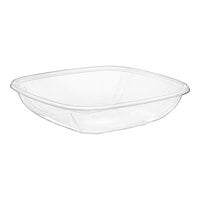 Visions 48 oz. Clear PET Plastic Square Wide Catering / Serving Bowl - 150/Case