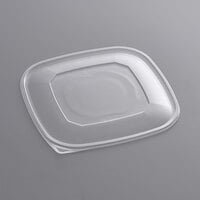 Visions Clear PET Plastic Flat Lid for 80 and 160 oz. Square Bowls - 50/Case