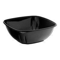 Visions 320 oz. Black PET Plastic Square Catering / Serving Bowl - 25/Case