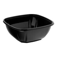 Visions 48 oz. Black PET Plastic Square Catering / Serving Bowl - 300/Case