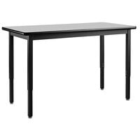 National Public Seating HDT3-3036H 30" x 36" Black Frame Heavy-Duty Height Adjustable Lab Table with High-Pressure Laminate Top